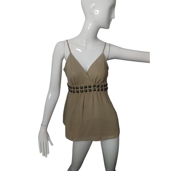 Y2K Express Women's size Small Shimmer Embellished Babydoll Empire Fairy Top - Picture 1 of 10